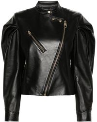 Chloé - Asymmetric Leather Biker Jacket - Lyst