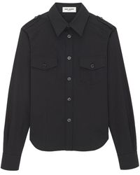 Saint Laurent - Military Button-up Cotton Shirt - Lyst