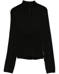 Mugler - Ribbed Mock-Neck Sweater - Lyst