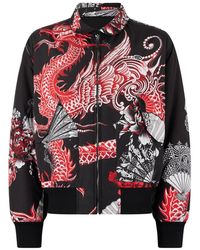 Roberto Cavalli - Dragon-Print Reversible Bomber Jacket - Lyst