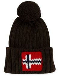 Napapijri - Semiury Chunky-Knit Pompom Beanie Hat - Lyst