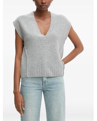 Benetton - V-Neck Sleeveless Knitwear - Lyst
