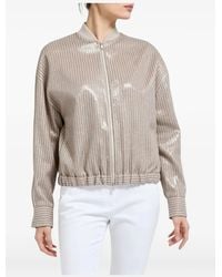 Brunello Cucinelli - Sequin-Embellished Striped Jacket - Lyst
