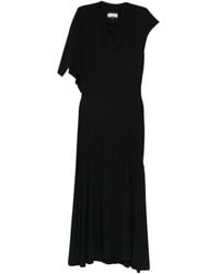 Hamza - Asymmetric-Neckline Flared Dress - Lyst