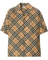 Burberry - ノバチェック シルクシャツ - Lyst