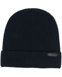 Brioni - Logo-patch Ribbed Knit Hat - Lyst