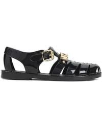 Moschino - Logo Buckle Sandals - Lyst