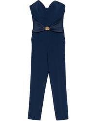 Elisabetta Franchi - Krepp-Jumpsuit mit Schleifendetail - Lyst