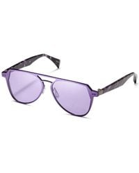 discord Yohji Yamamoto - Geometric-Frame Double-Bridge Sunglasses - Lyst