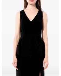 Balenciaga - V-Neck Sleeveless Midi Dress - Lyst