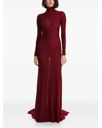 2310 STUDIO - Turtleneck Long-Sleeves Mesh Maxi Dress - Lyst