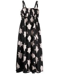 Ulla Johnson - Abstract-Print Silk Midi Dress - Lyst