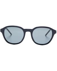 Emporio Armani - Zonnebril Met Rond Montuur En Logo - Lyst