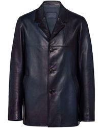Prada - Leather Caban Jacket - Lyst