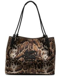 Etro - Libra Leopard-Print Velvet Tote Bag - Lyst