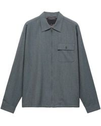 Prada - Wool Zipper Shirt - Lyst