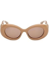 Max Mara Eyewear - Logo-Plaque Oval-Frame Sunglasses - Lyst