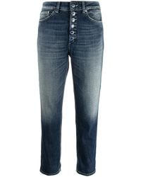 Dondup - Faded-Effect Slim-Fit Cropped Jeans - Lyst
