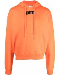 Off-White c/o Virgil Abloh - Logo-Print Drawstring Cotton Hoodie - Lyst