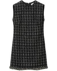Versace - Bouclé-Tweed Frayed-Edge Mini Dress - Lyst