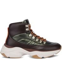 Love Moschino - Leather Lace-Up Sneakers - Lyst