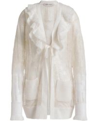 Alberta Ferretti - Ruffled-Collar Cardigan - Lyst