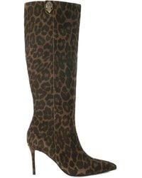 Kurt Geiger - 85Mm Belgravia Leopard-Print Knee-High Boots - Lyst