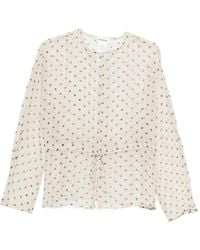 P.A.R.O.S.H. - Polka-Dot Tie-Waist Blouse - Lyst