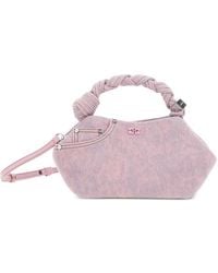 Ganni - Sac À Main Bou En Jean Format Mini - Lyst