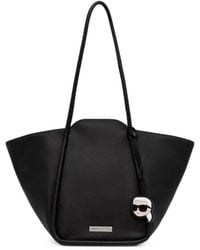 KARL LAGERFELD - Logo-Plaque Pebbled Tote Bag - Lyst