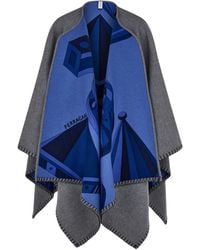 Ferragamo - Cape Réversible À Imprimé Géométrique - Lyst