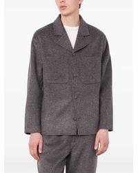 Officine Generale - Hairy Button-Up Wool Shirt Jacket - Lyst