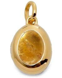 Monica Vinader - November Birthstone Citrine-Embellished Locket Necklace - Lyst