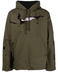 DIESEL - Sudadera de algodón con motivo de pintura y capucha - Lyst