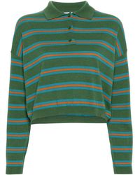 Loewe - Striped Relaxed-fit Wool-knit Polo Shirt - Lyst