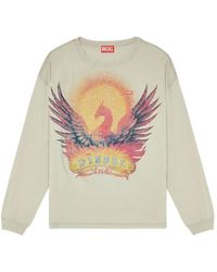 DIESEL - Phoenix-Print Long-Sleeve T-Shirt - Lyst