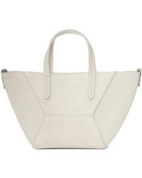 Brunello Cucinelli - Geometric-Panelled Suede Tote Bag - Lyst