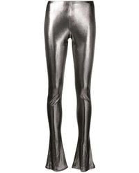 Blumarine - Laminated-Finish High-Waisted Trousers - Lyst