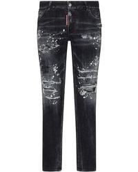 DSquared² - Distressed Slim-Leg Jeans - Lyst