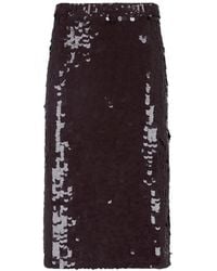 P.A.R.O.S.H. - Sequin-Embellished Pencil Midi Skirt - Lyst
