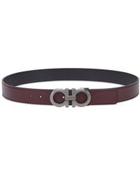 Ferragamo - Gancini-plaque leather belt - Lyst