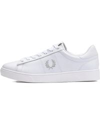 Fred Perry - Logo-Embroidery Leather Sneakers - Lyst