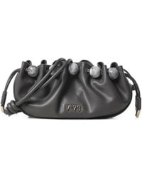 V73 - Topazio Bead-Embellished Ruched Mini Bag - Lyst