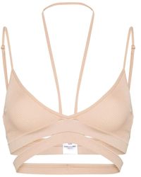 ANDREADAMO - Ribbed Strappy Halterneck Bra - Lyst