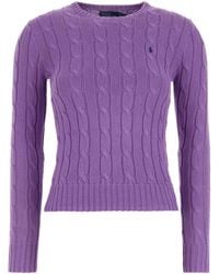 Polo Ralph Lauren - Cable Knit Long-Sleeved T-Shirt With Signature Mot - Lyst