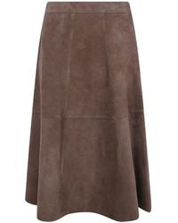 The Jackie Leathers - Sandy Panelled Suede Skirt - Lyst