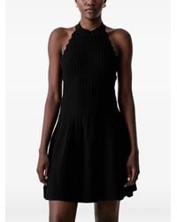 Morgan - Scalloped-Edge Ribbed-Knit Mini Dress - Lyst