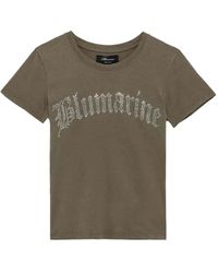 Blumarine - Camiseta con logo y detalles de cristal - Lyst