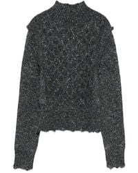 Pinko - Textured Knit Sweater With High Neckline - Lyst