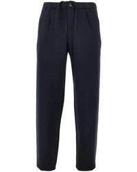 Emporio Armani - Cotton Blend Trousers - Lyst